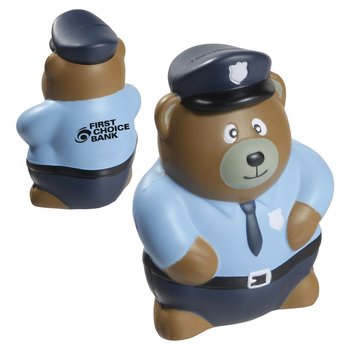 Police Bear Stress Reliever - Personalization Available from Positive Promotions