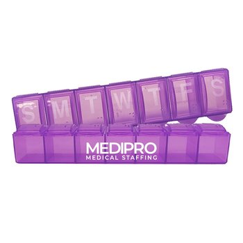 7-Day Bright Colors Pill Box - Personalization Available from Positive Promotions