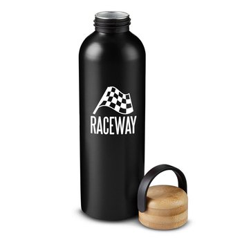 Elgon Aluminum Bottle With Bamboo Lid 23.6-Oz. - Personalization Available from Positive Promotions