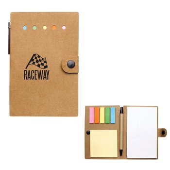 Small Kraft Paper Desk Essentials Notebook - Personalization Available from Positive Promotions