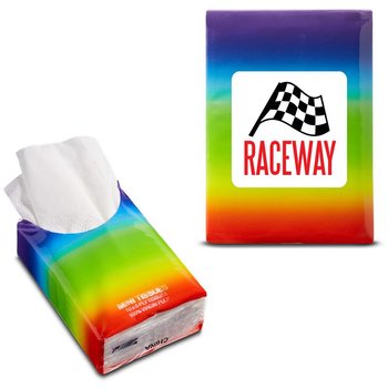 Rainbow Design Mini Tissue Packet - Personalization Available from Positive Promotions