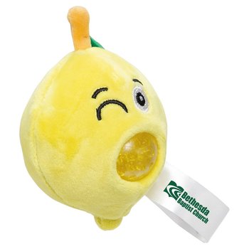 Squeeze the Day Lemon Stress Busters Plush & Gel Squeeze Toy - Personalization Available from Positive Promotions