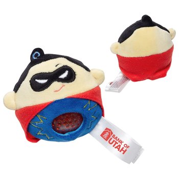 Super Hero Stress Busters Plush & Gel Squeeze Toy - Personalization Available from Positive Promotions