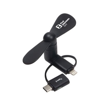 3-in-1 Mini Phone Fan - Personalization Available from Positive Promotions