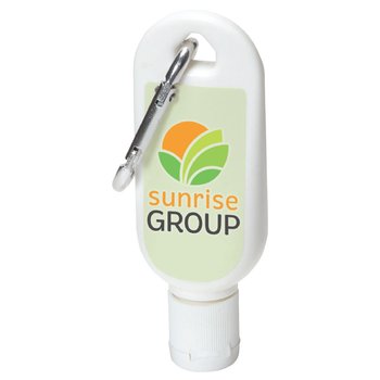 SPF-30 Sunscreen With Carabiner - Full-Color Personalization Available from Positive Promotions