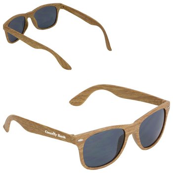 Wood-Grain Sunglasses - Personalization Available from Positive Promotions