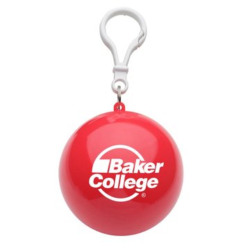 Poncho Ball with Carabiner - Personalization Available from Positive Promotions