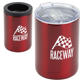 2-in-1 Vacuum Insulated Stainless Steel Tumbler + Can Cooler - Personalization Available from Positive Promotions