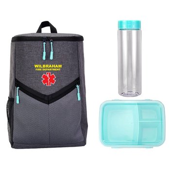 Valley Cooler Backpack Lunch & Drink Set - Personalization Available from Positive Promotions