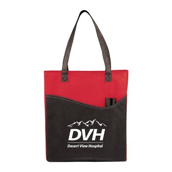 Rivers Pocket Non-Woven Convention Tote - Personalization Available from Positive Promotions