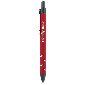 Rubberized Aluminum Silver Accent Pen - Personalization AvailableA from Positive Promotions