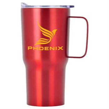 Contoured Stainless Steel Travel Coffee Mug - 20 Oz. Personalization Available from Positive Promotions