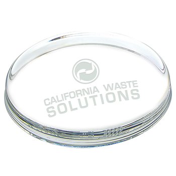Oval Glass Paperweight - Personalization Available from Positive Promotions