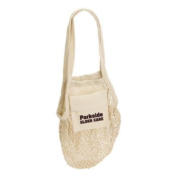 Packable 5-Oz. Cotton Mesh Tote - Personalization Available from Positive Promotions