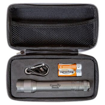 Aluminum Matrix Flashlight with LEDs in Zippered Case - Personalization Available from Positive Promotions