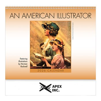 An American Illustrator 2026 Sprial Wall Calendar - One-Color Personalization Available from Positive Promotions