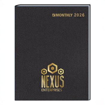 2026 Ruled Monthly Stitched Desk Planner - Personalization Available from Positive Promotions