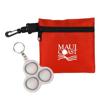 Stress Relieving Push-Pop Keytag and Pouch - Personalization Available from Positive Promotions