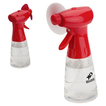 2-in-1 Spray Bottle & Fan - Personalization Available from Positive Promotions