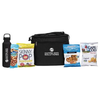 Deluxe Appreciation Cooler Water Bottle Set With Snacks - Personalization Available from Positive Promotions