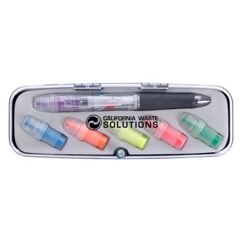 Tri-Color Pen and Highlighter Set - Personalization Available from Positive Promotions