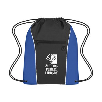 Vertical Two-Tone Drawstring Backpack - Personalization Available from Positive Promotions