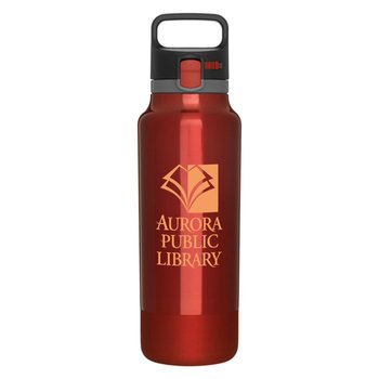Stainless-Steel Insulated Water Bottle 25-Oz. With Push-Open & Locking Lid - One-Color Personalization Available from Positive Promotions