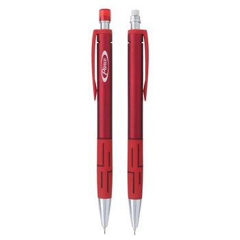 Devin Metallic Mechanical Pencil with Rubber Grip - Personalization Available from Positive Promotions