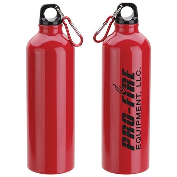 Recycled Aluminum Bottle With Carabiner 25 oz. - One-Color Personalization Available from Positive Promotions