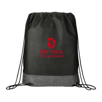 Crossweave Heat-Sealed Drawstring Bag - Personalization Available from Positive Promotions