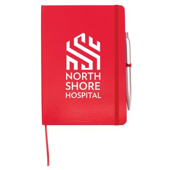 Premium Soft Touch Notebook & Pen Set - Personalization Available from Positive Promotions