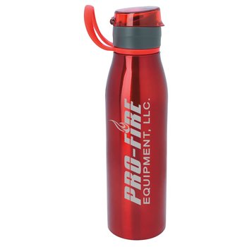 Metallic Sports Water Bottle With Flip Top 25-Oz. - Personalization Available from Positive Promotions