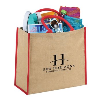 The Large Jute Tote - Personalization Available from Positive Promotions