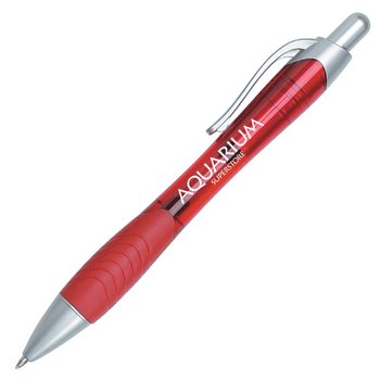 Rio Ballpoint Pen With Contoured Rubber Grip - Personalization Available from Positive Promotions