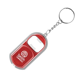 Bottle Opener Key Chain With LED Light - Personalization Available from Positive Promotions
