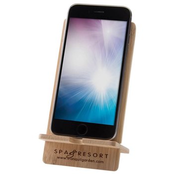 Arden Bamboo Wood Cellphone Stand from Positive Promotions