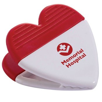 Breast Cancer Awareness Power Clip Heart - One-Color Personalization Available from Positive Promotions