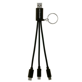 Metallic 3-in-1 Keychain Cable - Personalization Available from Positive Promotions