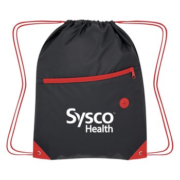 Color Pop Drawstring Backpack - Personalization Available from Positive Promotions