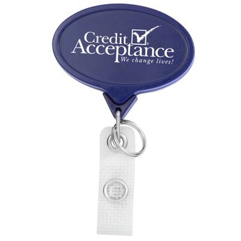 Hemp Jumbo Oval Badge Reel - Personalization Available from Positive Promotions