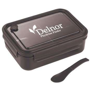 Three Compartment Food Storage Bento Box - Personalization Available from Positive Promotions