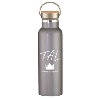 Liberty Stainless Steel Bottle With Wood Lid 21-Oz. - Personalization Available from Positive Promotions