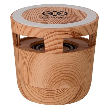 Woodgrain Wireless Charging Pad And Speaker - Personalization Available from Positive Promotions