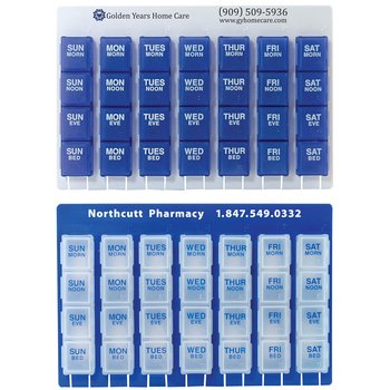 28-Slot Pill Box - Personalization Available from Positive Promotions