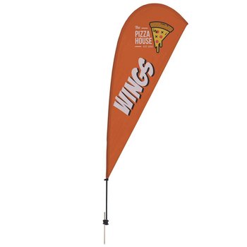 9.5' Value Teardrop Sail Sign Kit (Ground Spike) - Full-Color Dye Sublimation Personalization Available from Positive Promotions