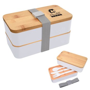Stackable Bento Lunch Set - Personalization Available from Positive Promotions