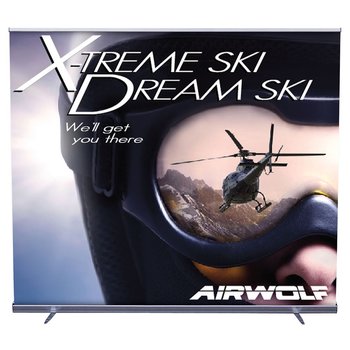 8' Jumbo Wide Retractor Kit - No-Curl Fabric - Full-Color Personalization Available from Positive Promotions