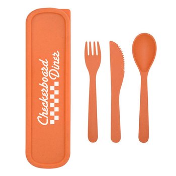 Wheat Utensil Set - Personalization Available from Positive Promotions