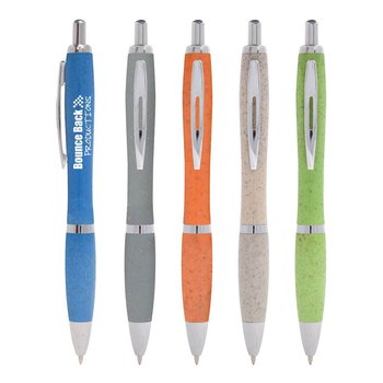 Satin Grip Wheat Pen - One-Color Personalization Available from Positive Promotions