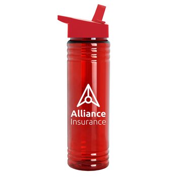 Slim Fit Water Bottle With Flip Straw Lid 24-Oz. - Personalization Available from Positive Promotions